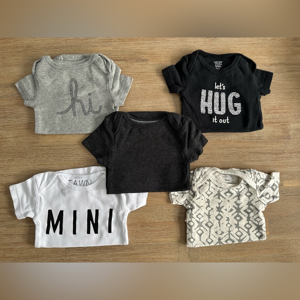 Just for You + others | Bundle of 5 Short-sleeve Onesies | 0-3m